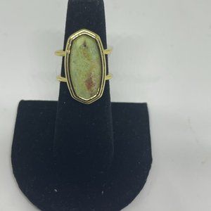 Kendra Scott Framed Dani Cocktail Ring Sea Green Chrysocolla Size 6